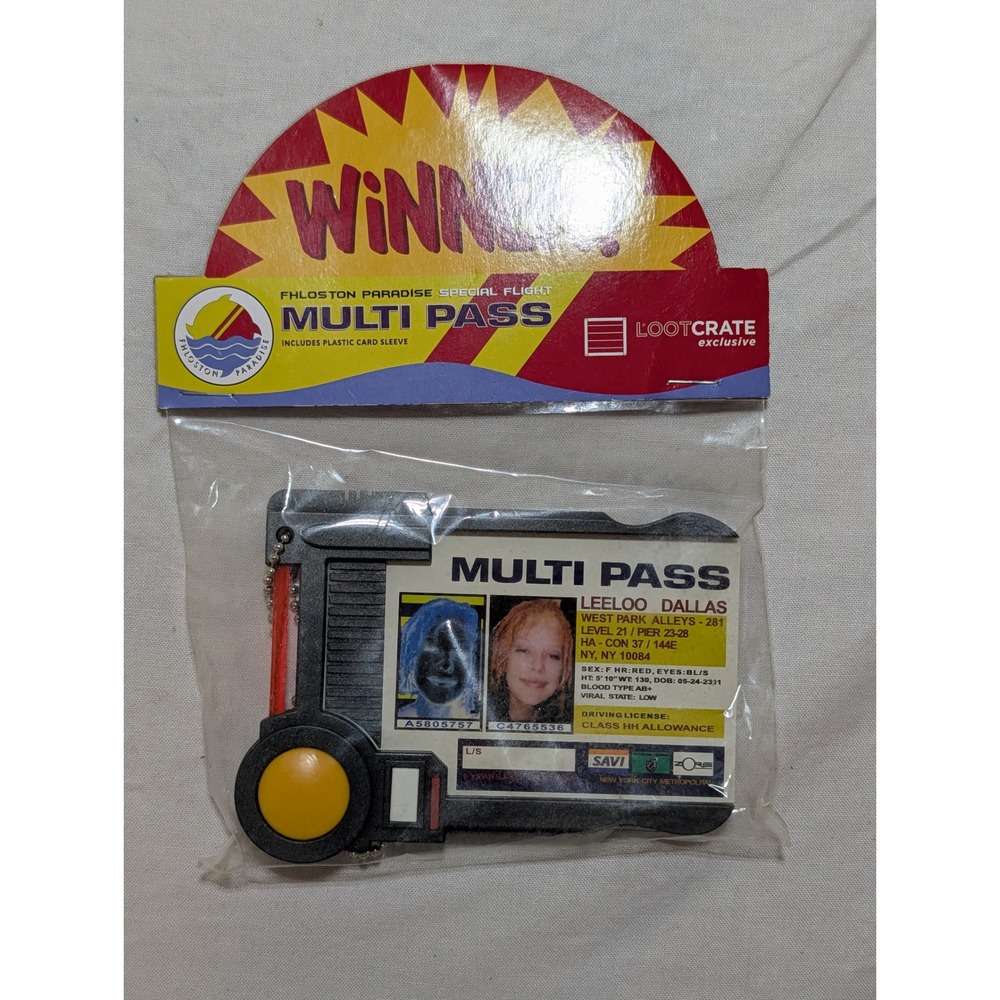 The Fifth Element Leeloo Dallas Multi Pass Prop Replica Loot Crate QMx New